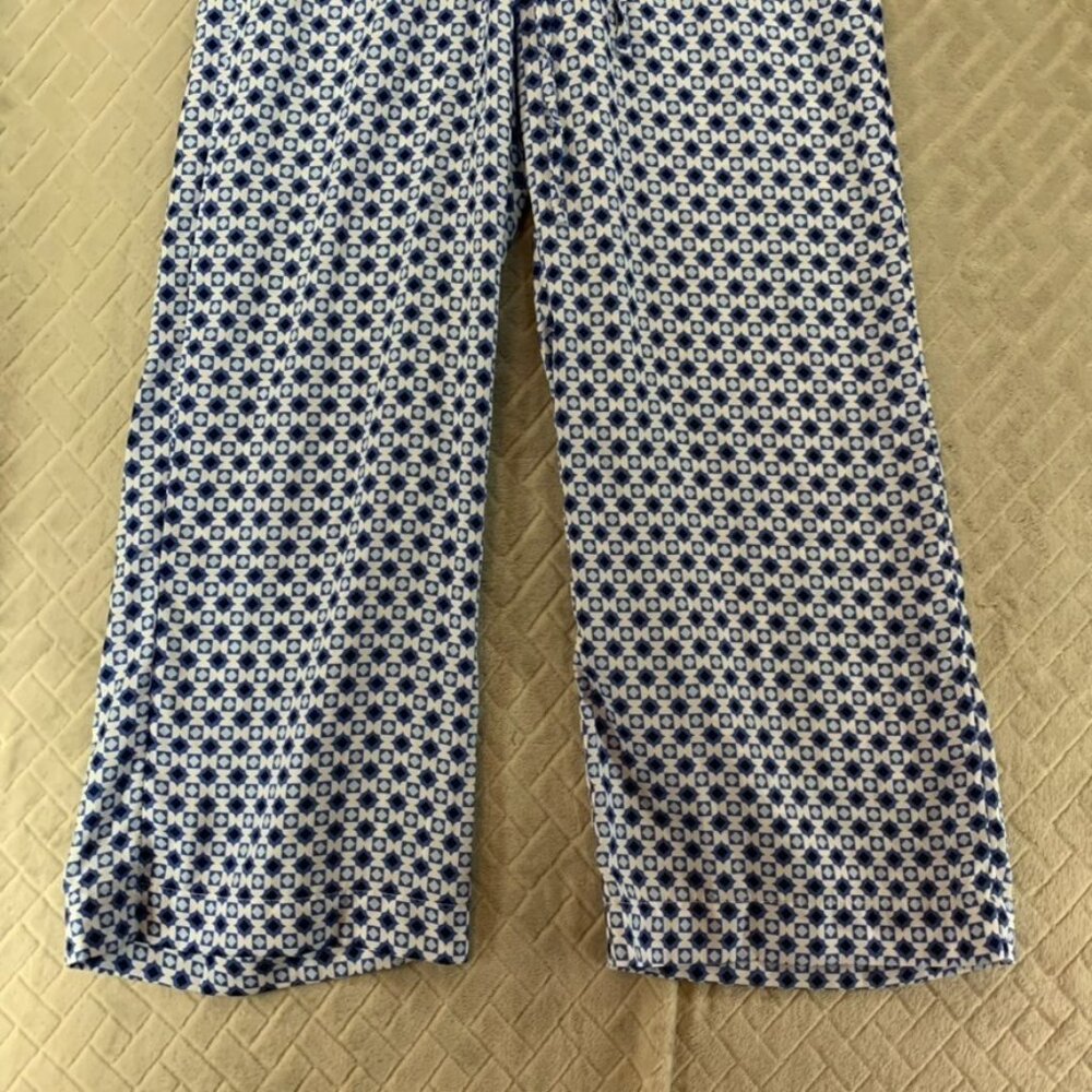 Singlethread Pants Womens Sp Blue Geometric Baggy Straight Leg Boho Coastal - Picture 4 of 14